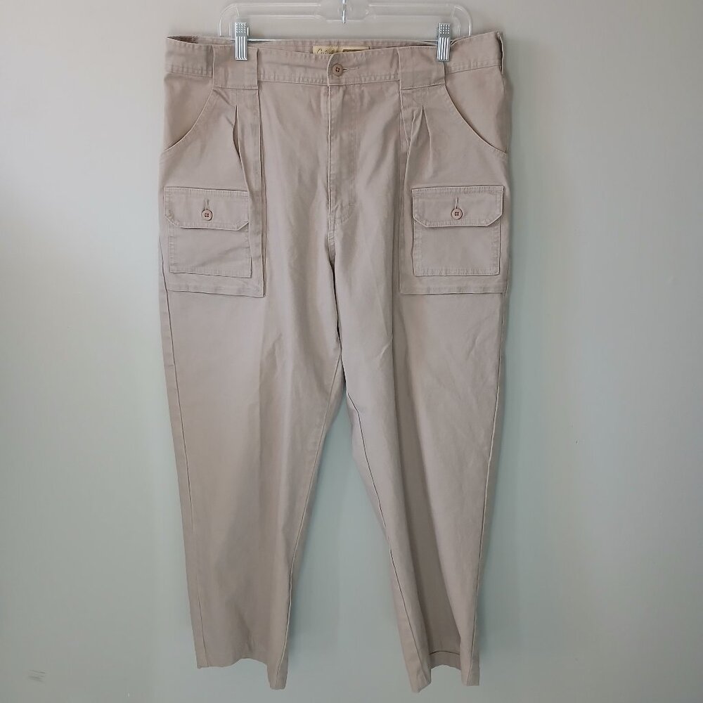 CABELAS Men's Pants Cargo 7 Pocket Pants Size 38 Hiking Outdoor Cotton‎ Spandex